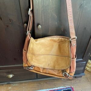 Vintage Fossil Large Cross Body Satchel/Messenger Bag